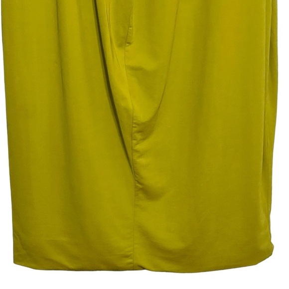 MaxMara chartreuse cowl neck sleeveless midi dress - Picture 9 of 12